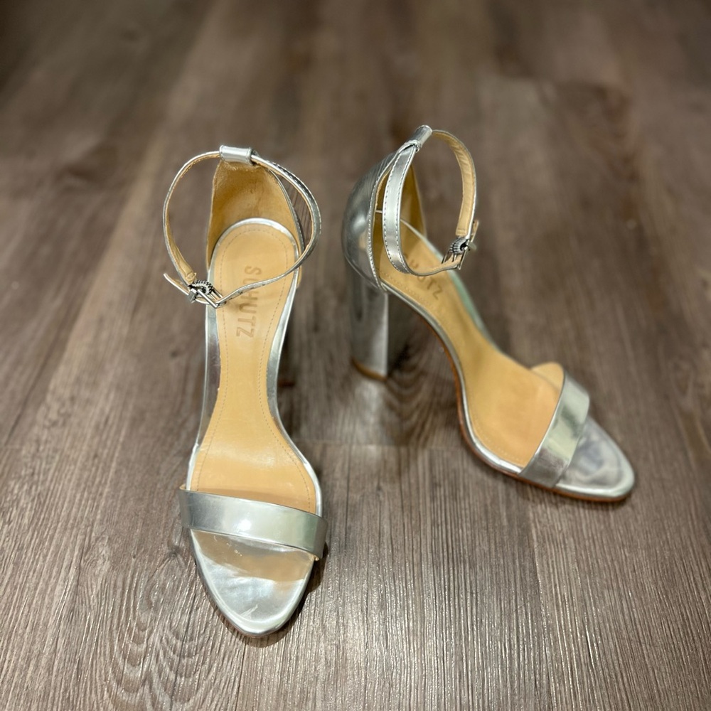 Schutz silver heels